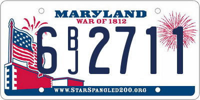 MD license plate 6BJ2711