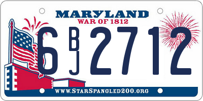 MD license plate 6BJ2712