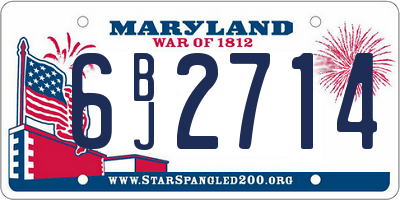 MD license plate 6BJ2714
