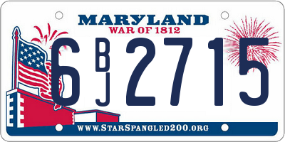 MD license plate 6BJ2715