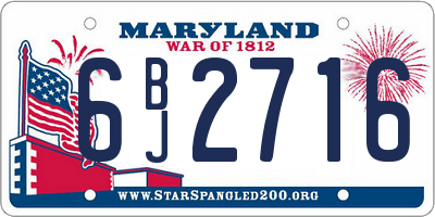 MD license plate 6BJ2716