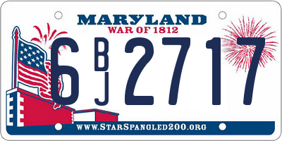 MD license plate 6BJ2717