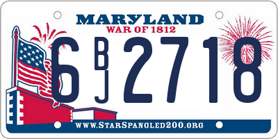 MD license plate 6BJ2718