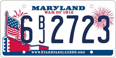 MD license plate 6BJ2723