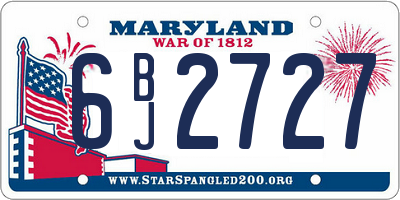 MD license plate 6BJ2727