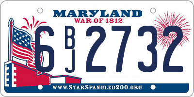 MD license plate 6BJ2732