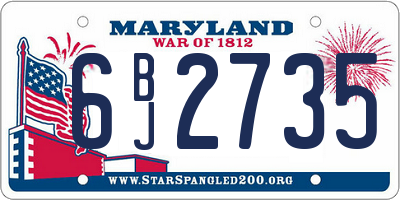 MD license plate 6BJ2735