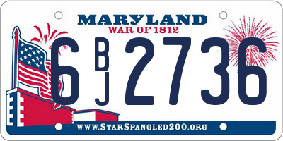 MD license plate 6BJ2736