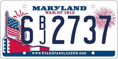 MD license plate 6BJ2737
