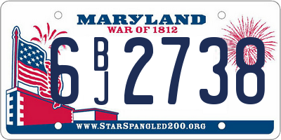 MD license plate 6BJ2738