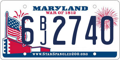 MD license plate 6BJ2740
