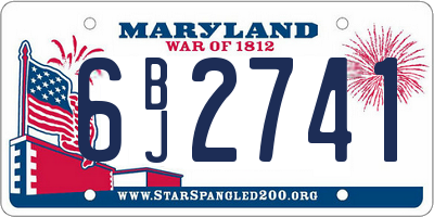 MD license plate 6BJ2741