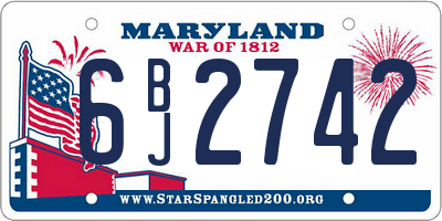 MD license plate 6BJ2742
