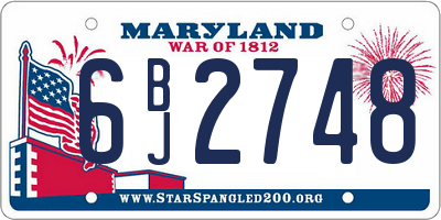 MD license plate 6BJ2748