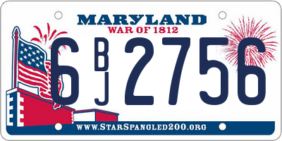 MD license plate 6BJ2756