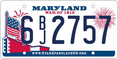 MD license plate 6BJ2757