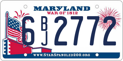 MD license plate 6BJ2772