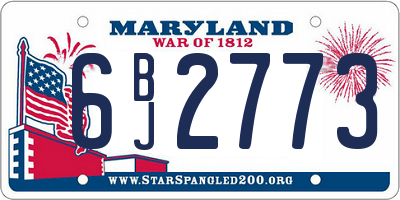 MD license plate 6BJ2773