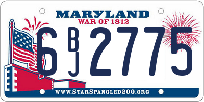 MD license plate 6BJ2775