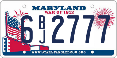 MD license plate 6BJ2777