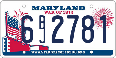 MD license plate 6BJ2781