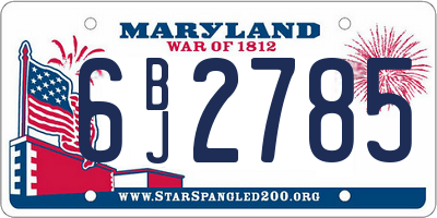 MD license plate 6BJ2785