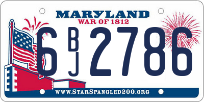 MD license plate 6BJ2786