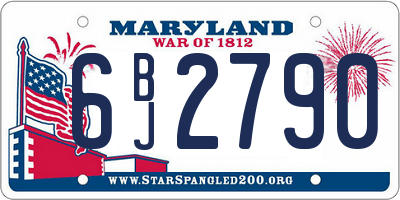 MD license plate 6BJ2790