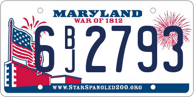 MD license plate 6BJ2793