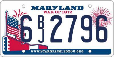 MD license plate 6BJ2796