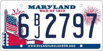 MD license plate 6BJ2797