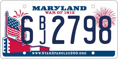 MD license plate 6BJ2798