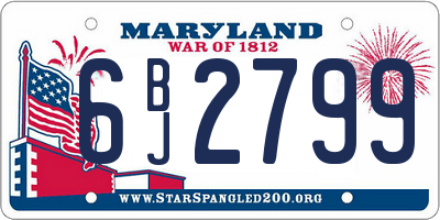 MD license plate 6BJ2799