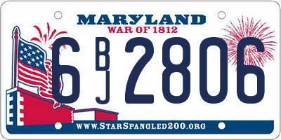 MD license plate 6BJ2806