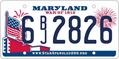 MD license plate 6BJ2826