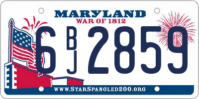 MD license plate 6BJ2859