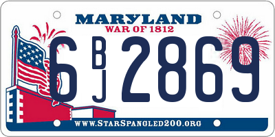 MD license plate 6BJ2869