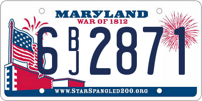 MD license plate 6BJ2871