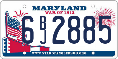 MD license plate 6BJ2885