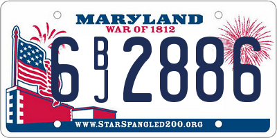 MD license plate 6BJ2886