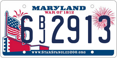 MD license plate 6BJ2913
