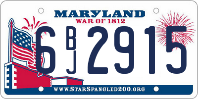 MD license plate 6BJ2915