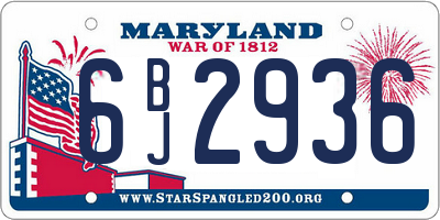 MD license plate 6BJ2936