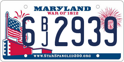 MD license plate 6BJ2939