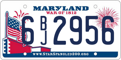 MD license plate 6BJ2956