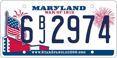 MD license plate 6BJ2974