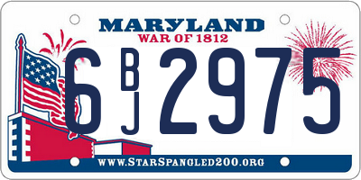 MD license plate 6BJ2975