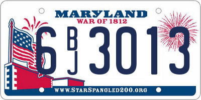 MD license plate 6BJ3013