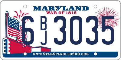 MD license plate 6BJ3035
