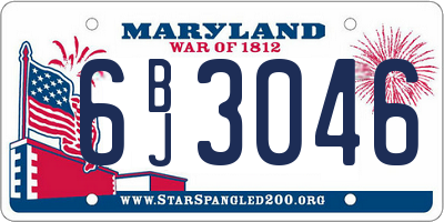 MD license plate 6BJ3046